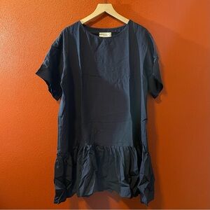 Emma Knudsen Women’s Black Lauren‎ Loose Fit Tier Peplum Hem Dress